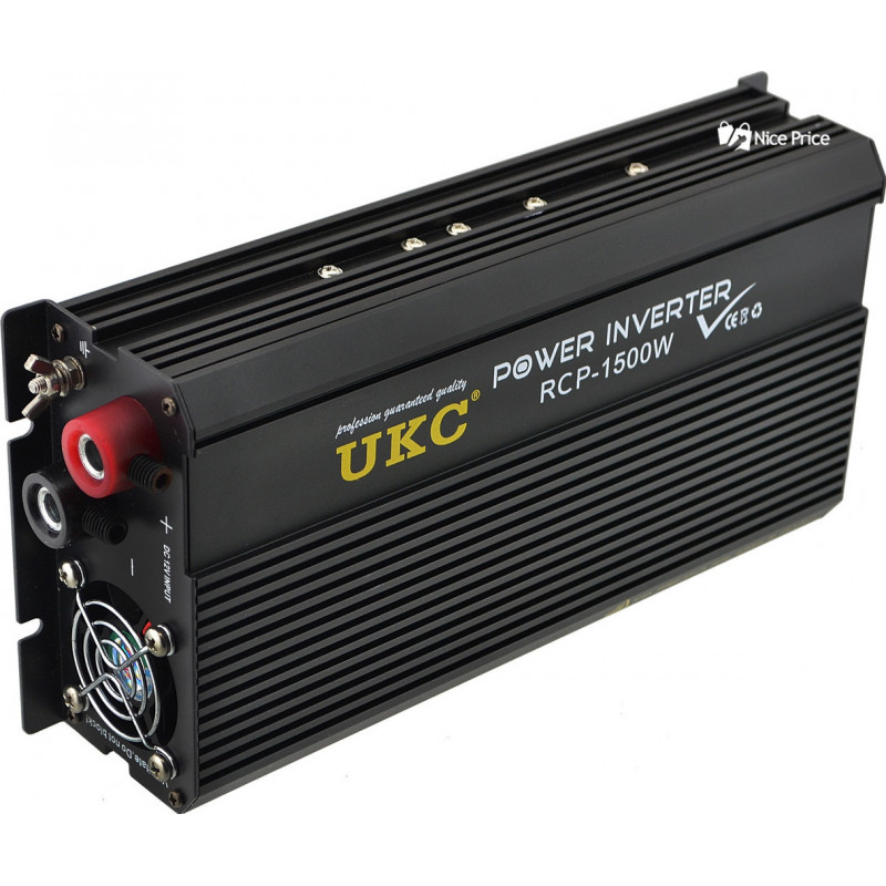 Інвертор перетворювач Професійний UKC 12V-220V RCP-1500W + USB / 4145
