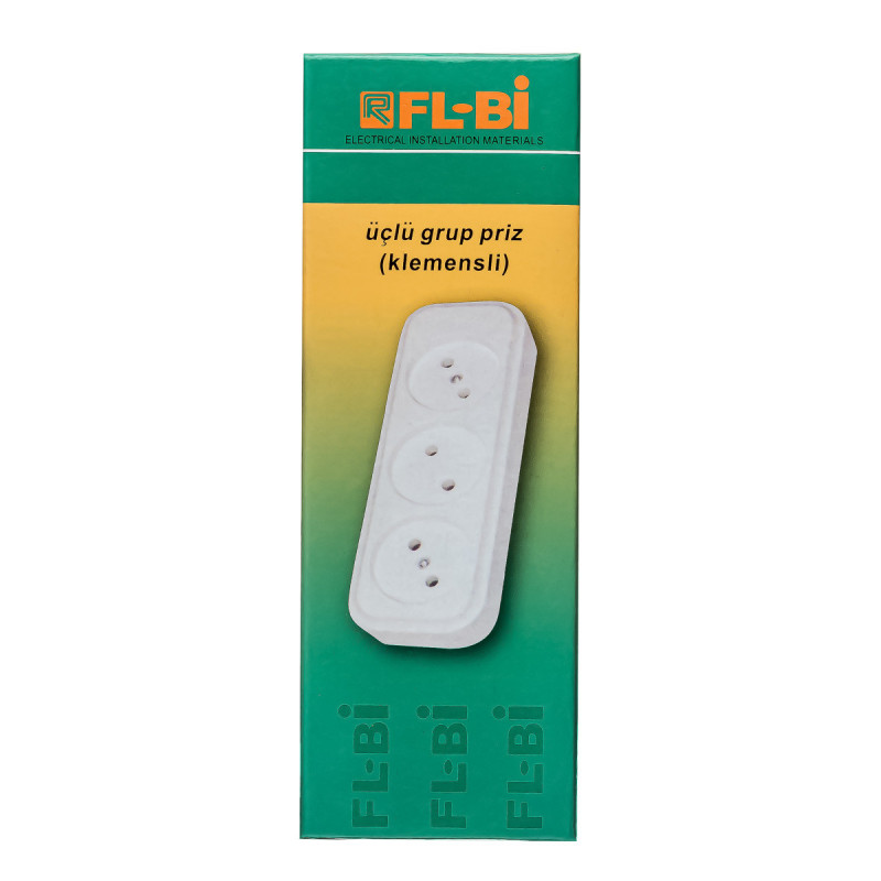 Колодка FL-BI на 3 розетки, 16А-220V