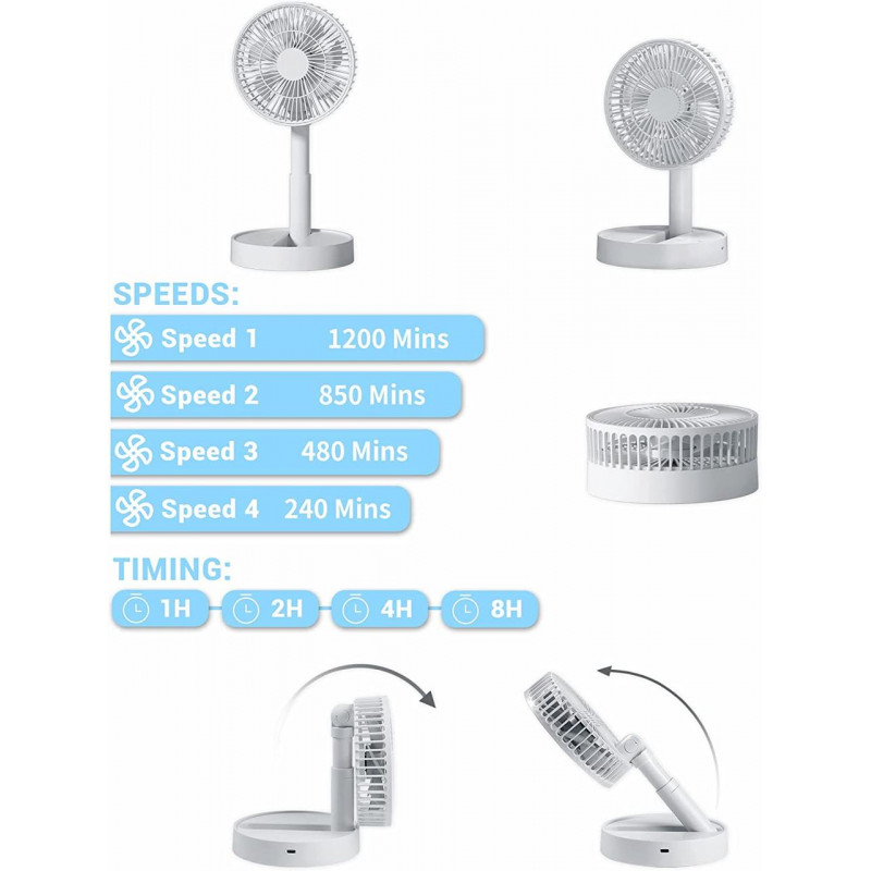 Настільний вентилятор складний USB міні-вентилятор Folding Fan з акум. (WX6505)