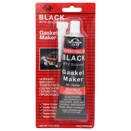 Герметик силіконовий Gasket Maker BLACK чорний 85 гр. Interhim S&G