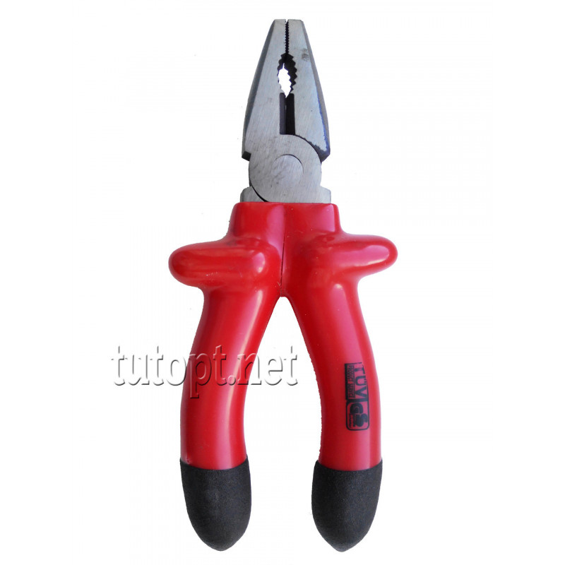 Плоскогубці 1000V з прогумованими ручками середні 17 см Red