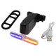 Велосипедный задний фонарик мигалка аккумуляторная Полиция 902 microUSB