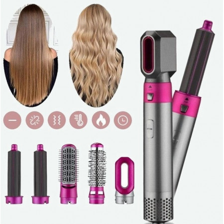 Фен щітка стайлер (styler) 5 в 1 мультистайлер для завивки та укладки волосся з насадками