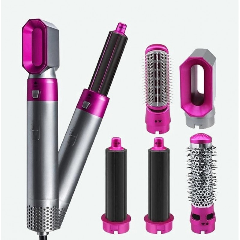 Фен щітка стайлер (styler) 5 в 1 мультистайлер для завивки та укладки волосся з насадками