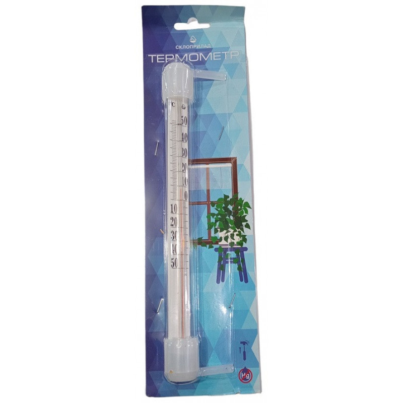 Термометр вуличний віконний Стеклоприбор ТБ-3-М1 исп.5, Скло Велике