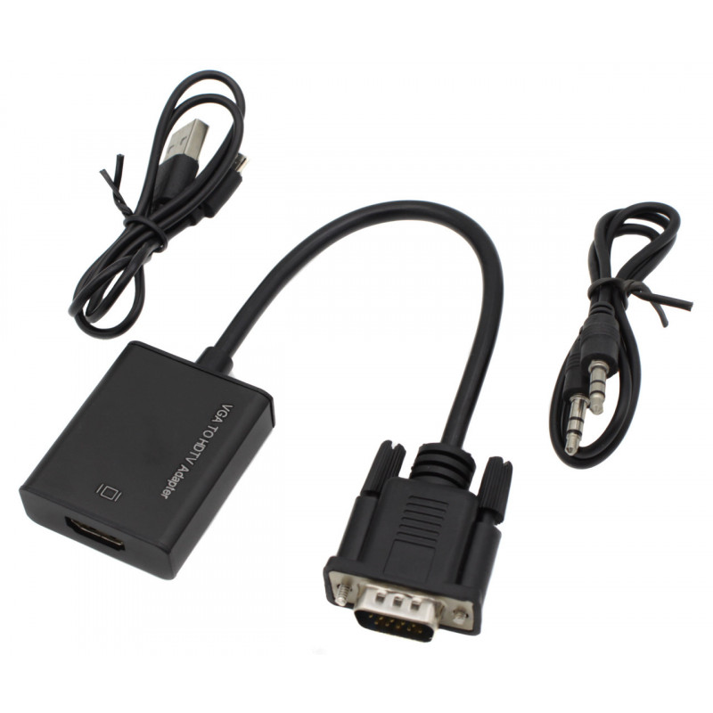 Адаптер VGA на HDMI + AUX 1980