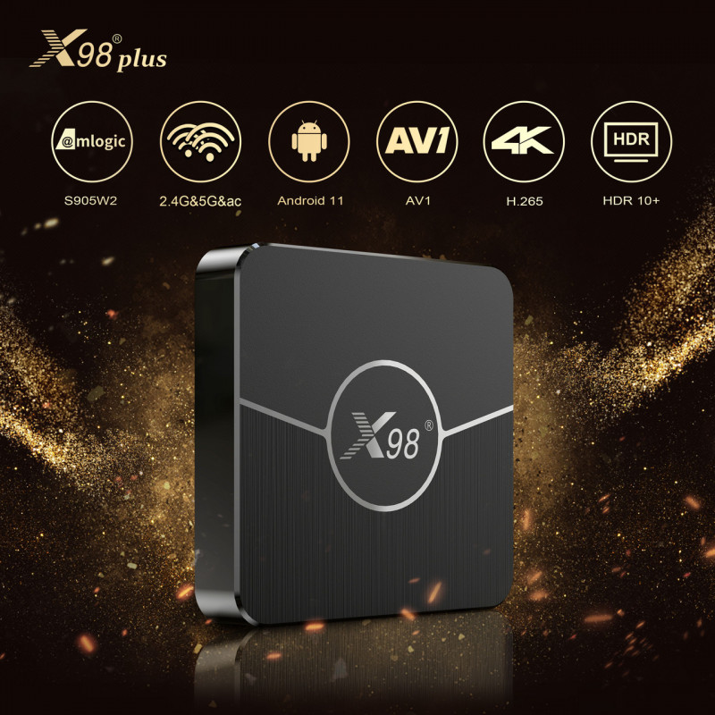 Смарт ТВ-приставка X98 Plus 4/32 ГБ, S905W2, Android 11