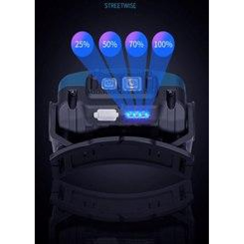 Налобний ліхтар Rablex RB954, жовтий+білий+червоний, T6+4хCOB, Сенсор, акум, Type-C