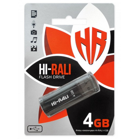 USB флеш накопичувач Hi-Rali 4GB/ HI-4GBSTBK (Гарантія 3 роки)