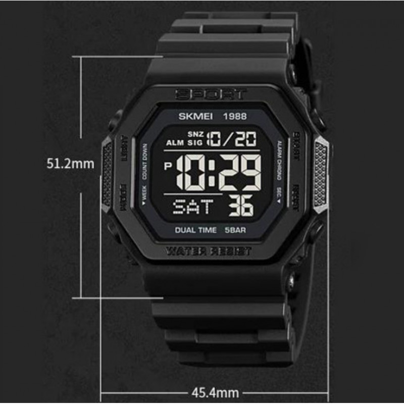 Годинники наручні SKMEI 1988BK, ЧОРНИЙ, 10282