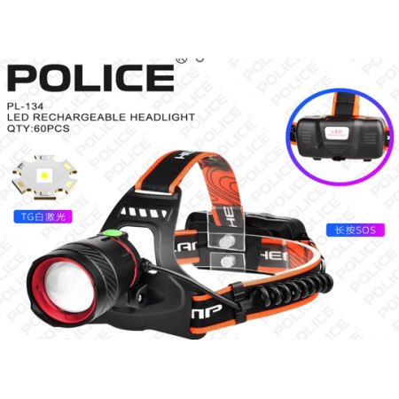 Налобний ліхтар PL-134, 2х18650, P50 LED, Zoom