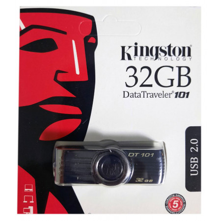 USB флеш накопичувач Kingston DT101 32Gb Black (DT101 G2) (Гарантія 3 роки)