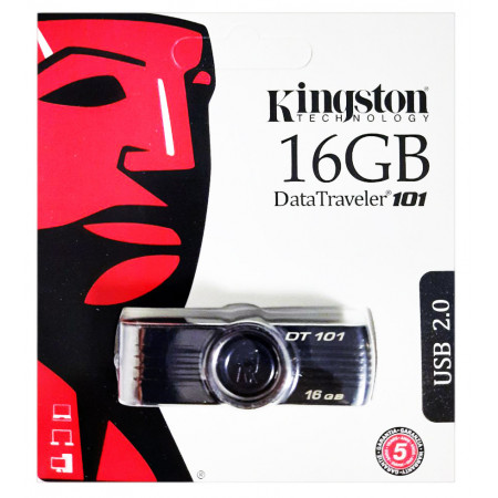 USB флеш накопичувач Kingston DT101 16Gb Black (DT101 G2) (Гарантія 3 роки)