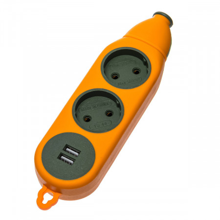 Подовжувач ADVANCED на 2 розетки + 2*USB 16А-220V