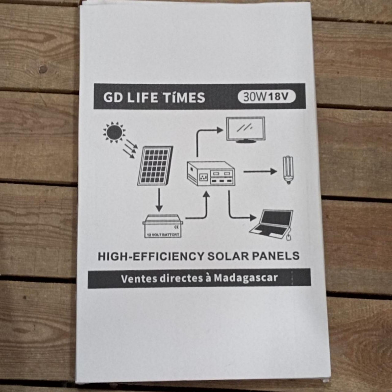 Сонячна панель SOLAR PANEL RB-SL30 / 30W 18V 58х36см / верх скло, рамка алюміній