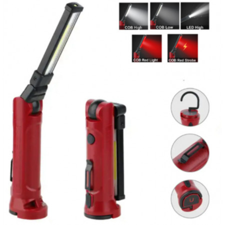 Ліхтар для кемпінгу WORKLIGHT-71-XPE+COB, Білий, Червоний, Li-Ion, поворот180º+180º