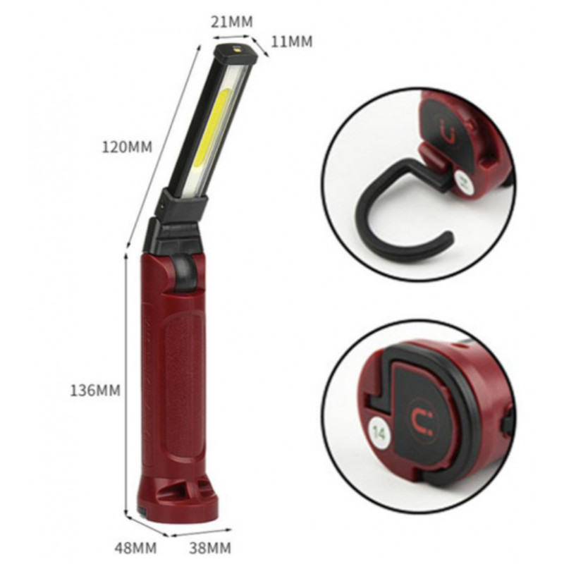 Ліхтар для кемпінгу WORKLIGHT-71-XPE+COB, Білий, Червоний, Li-Ion, поворот180º+180º