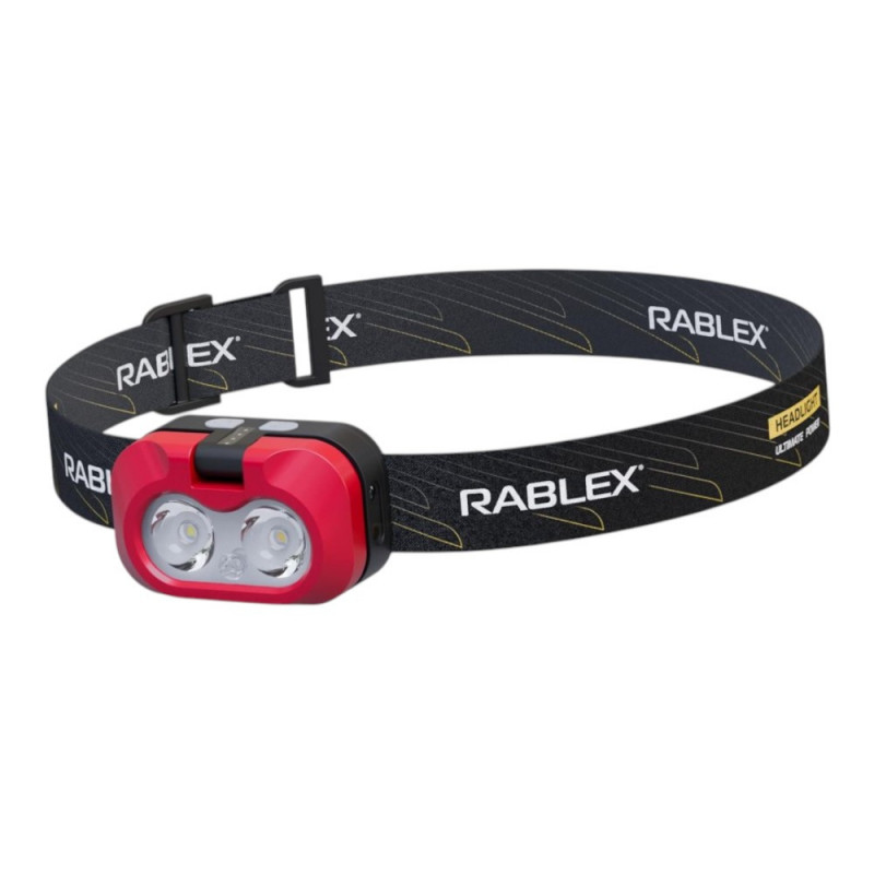 Налобний ліхтар Rablex RB984, білий + червоний + жовтий, 2 XPG 5W LED + COB, Sensor, акум, Type-C